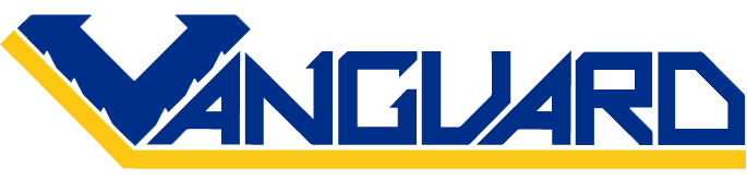 A newspaper logo with a large V. It says Vanguard.